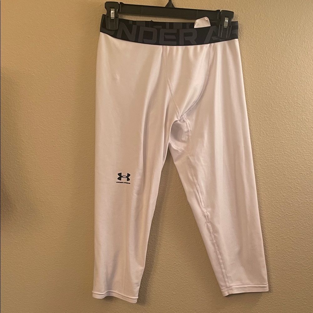 Under Armour Kids White and Black Leggings youth large